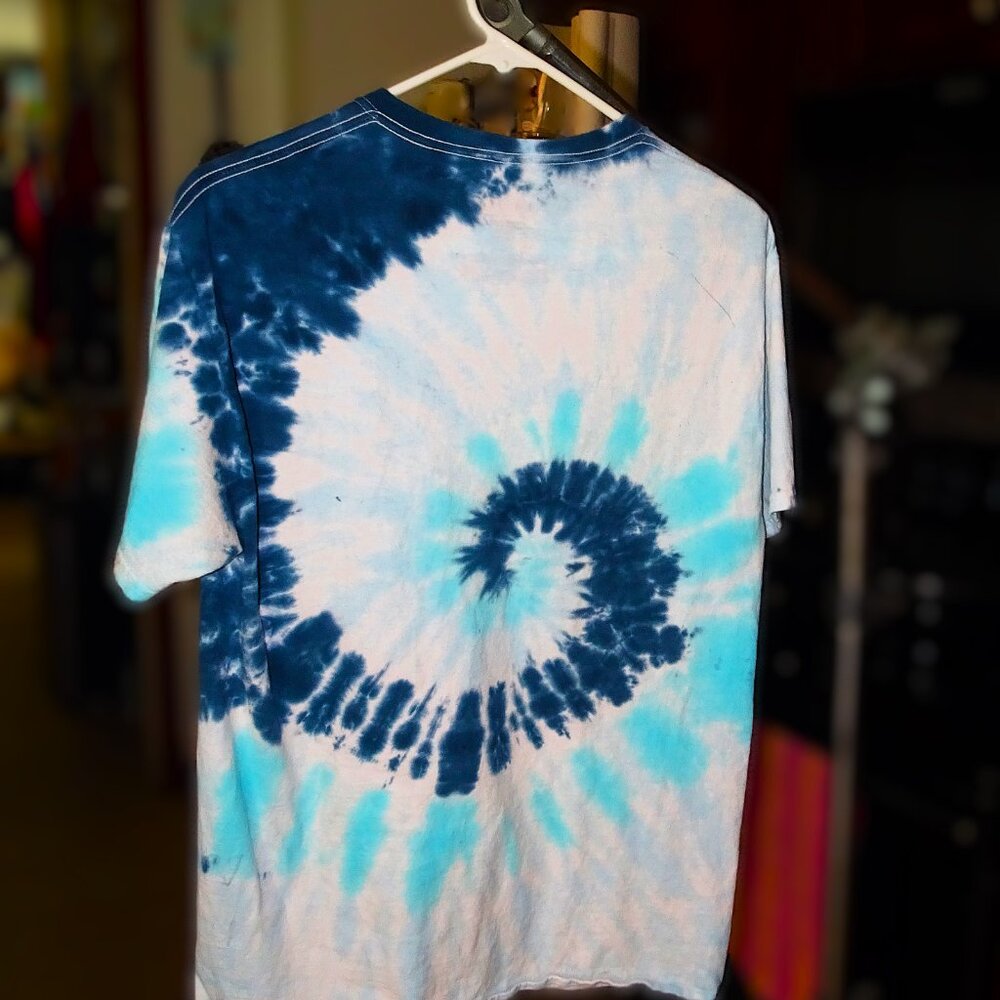 Def Leppard Adrenalize Blue Grey Tie Dye Band T-Shirt - Picture 5 of 8